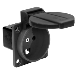 1030-0s PC-Electric Anbausteckdose 50x50 dänisches System 16A IP54 (schwarz) Produktbild front M