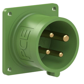 614-10f6 PC-Electric CEE- Anbaugerätestecker 60x60 gerade 16A 4p Produktbild front M