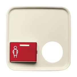 2CKA001724A4410 Busch-Jaeger Zentralscheibe 1-fach mit rotem Ruftast Produktbild front M