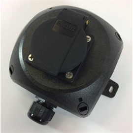 92009567 E-Term SCHUKO Steckdose in AP Gehäuse schwarz IP54 mit Klappdeckel, g Produktbild front M