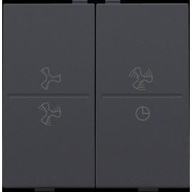 122-00013 Niko Zweifache Taste mit Lüfteraufdruck 0 bis 3 für drahtlosen S Produktbild front M