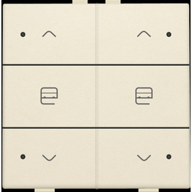 100-52036 Niko Zweifach Taster mit LED für Niko Home Control, cream Produktbild front M