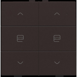 124-51036 Niko Zweifach Taster für Niko Home Control, dark brown coated Produktbild front M