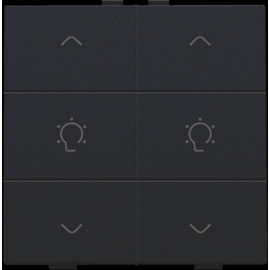 161-51046 Niko Doppel Dimmersteuerung für Niko Home Control, black coated Produktbild front M