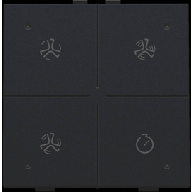161-52054 Niko Belüftungssteuerung mit LED für Niko Home Control, black coated Produktbild front M