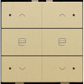 221-52036 Niko Zweifach Taster mit LED für Niko Home Control, gold coated Produktbild front M