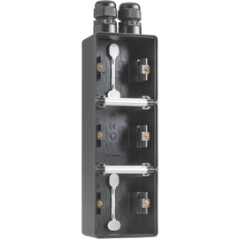 761-84352 Niko Spritzwassergeschützte, vertikale 3 fach Aufputzdose mit einer Produktbild front M