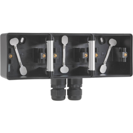 761-84952 Niko Spritzwassergeschützte, horizontale Dreifach Aufputzdose mit ei Produktbild front M