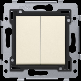 100-81515 Niko Zweifacher Schalter 71 x 71 mm mit Steckklemmen, Sockel und Abde Produktbild front M