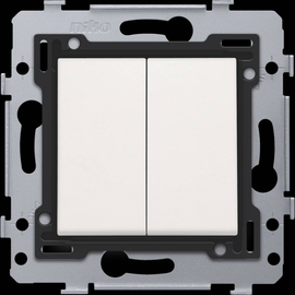 101-81515 Niko Zweifacher Schalter 71 x 71 mm mit Steckklemmen, Sockel und Abde Produktbild front M