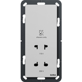 2820015 Gira Rasiersteckd. 115-230 V System 55 Grau m Produktbild front M