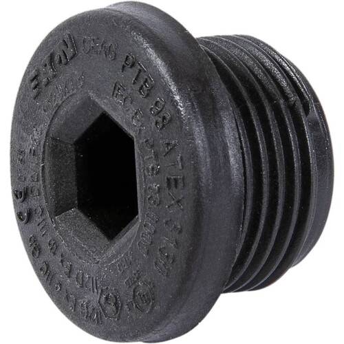 1244-000845 Raychem HWA-PLUG-M20-EXE- PLASTIC Polyamid-Blindstopfen, M20, Ex- Produktbild Front View L