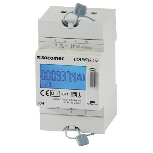 48503047 Socomec COUNTIS E17 Direktzähler 1ph. 80A Ethernet MODBUS D Produktbild Front View L