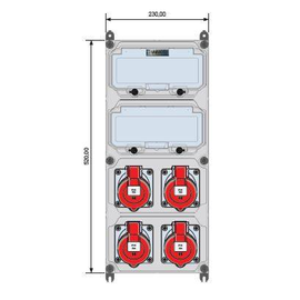 92010178 E-Term Steckdosenkombi VARIABOX WM 0040-0 FI000 IP44 VARIABOX-XL B230xH Produktbild front M