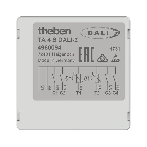 4960094 Theben UP-DALI-2 Tasterschnittstelle, mit 4 Eingängen Produktbild Front View L