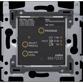 552-72221 Niko Vernetzter Dimmer, Sockel, 3 200 W, 2 drahtig, 60 x 71 mm, Produktbild front M