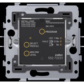 552-72231 Niko Vernetzter Dimmer, Sockel, 3 200 W, 2 drahtig, 71 x 71 mm, Produktbild front M