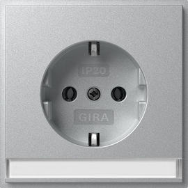 446265 Gira SCHUKO-Steckd. BSF + SH (IP20) Gira TX_44 F Alu Produktbild