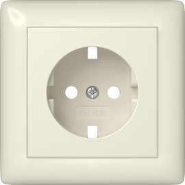 492901 Gira Abd. SCHUKO-Steckd. Vollpl. System 55 Cremeweiß Produktbild front M