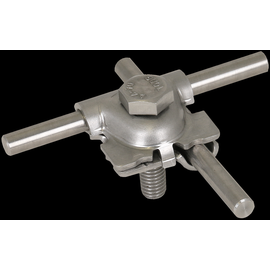 391079 Dehn MV-Klemme mit Arretiernase NIRO (V4A) für Rd 8-10mm mit Sechskants Produktbild front M