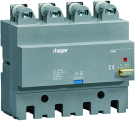 HBT100F Hager FI-Block P250 4P 100A Idn 300 mA fest Produktbild front M