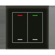 BE-GTL20S.01S MDT KNX Glastaster II Light 2-fach, RGBW, Schwarz, Neutral Produktbild front S