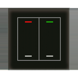BE-GTL20S.01S MDT KNX Glastaster II Light 2-fach, RGBW, Schwarz, Neutral Produktbild front M
