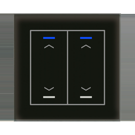 BE-GTL20S.A1S MDT KNX Glastaster II Light 2-fach, RGBW, Schwarz, Jalousie Produktbild front M