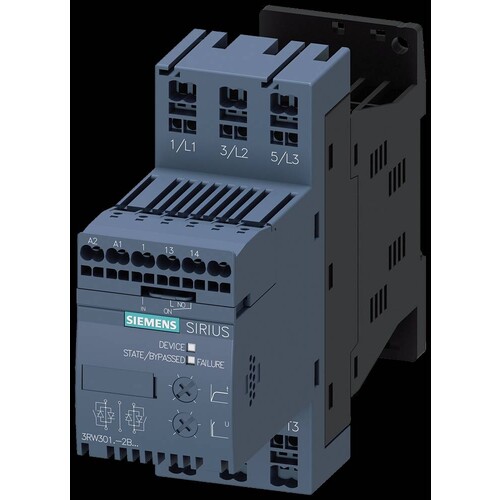 3RW3017-2BB04 Siemens Sanftstarter S00, 12,5A, 5,5kW/400V, 40 Grad, AC200-480V, Produktbild