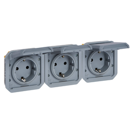 069578L Legrand Plexo New Einsatz 3fach vorverdrahtete SSDO horizontal, SL, EB, Produktbild