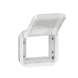 069695L Legrand Plexo New Einsatz Mosaic Adapter mit transparentem Klappdeckel U Produktbild front M