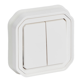 069855L Legrand Plexo New FRUP Doppelwechselschalter 10AX/Taster 10A S Produktbild front M