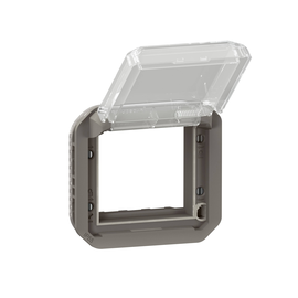 069880L Legrand Plexo New Einsatz Mosaic Adapter mit transparentem Klappdeckel A Produktbild front M