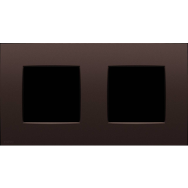 135-76800 Niko Doppelrahmen mit 71 mm Mittenabstand, Niko Intense dark brown Produktbild front M