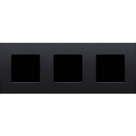 136-76700 Niko 3 fach Rahmen, 71 mm Mittenabstand, Niko Intense matt black Produktbild front M