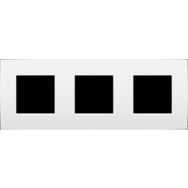 137-76700 Niko 3 fach Rahmen, 71 mm Mittenabstand, Niko Intense lunar white Produktbild front M