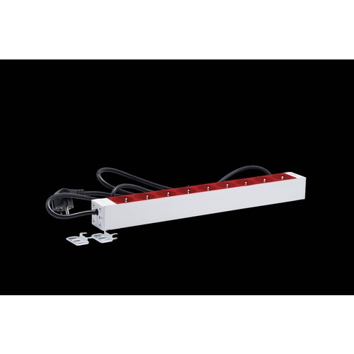 19PDU-9-RT Mehler Steckdosenleiste 9fach Schuko rot, 2m Kabel mit Schuko Produktbild Front View L