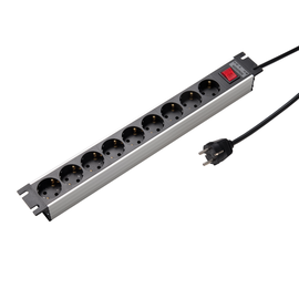 1101ZL9-19l-sg3 KaiserLeitungen 9-fach Steckdosen. 19 Zoll 3x1,5 qmm ZL: 3m an Produktbild front M