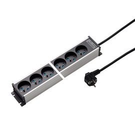 1117KZL6l-sw15 KaiserLeitungen 6-fach Steckdosenleiste 1.50 m-3x1,5 qmm, 45° Produktbild front M