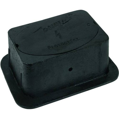 549000 DEHN TRENNSTELLENKASTEN,GRAUGUSS, LEER UNTERFLURMONT.230X150X120,LACK. Produktbild Additional View 1 L