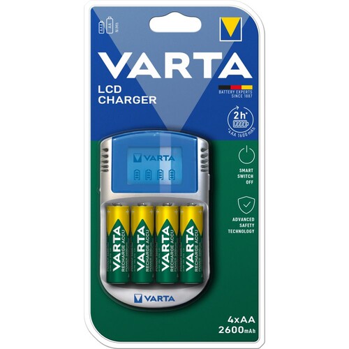 57070201451 VARTA LCD Charger inkl. 4xAA 2600mAh + 12V & USB Akku-Ladegerät Produktbild Additional View 1 L