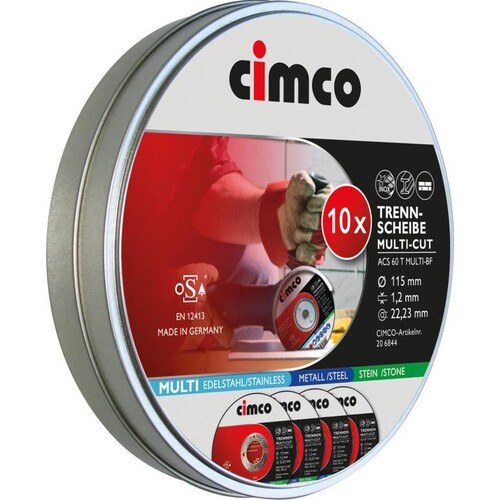 206844 Cimco 10 x Trennscheibe in Dose Multi-Cut 115 x 1,2mm Produktbild Additional View 1 L