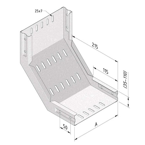 19836 Trayco CT60 RB90 200 UG Kabelrinne Steigestück Produktbild Additional View 1 L