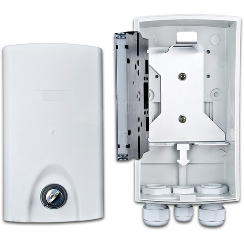 LSB IP54 8 Lightwin Kunststoff IP54 Wandspleissbox mit 4x Duplex SC Ausnehm. Produktbild Additional View 1 L