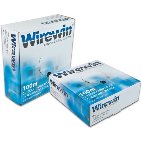 VKBOX Outdoor Wirewin Outdoor Kabel KAT5e FTP AWG26 UV beständig R100m Produktbild Additional View 1 L
