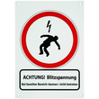 480698 DEHN Hinweisschild 210x297x0,7mm Ausf.D/E Achtung Blitzsp./Attention Lig. Produktbild Additional View 1 S