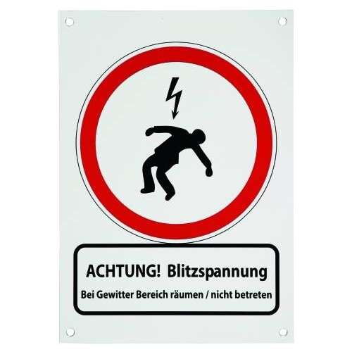 480698 DEHN Hinweisschild 210x297x0,7mm Ausf.D/E Achtung Blitzsp./Attention Lig. Produktbild Additional View 1 L