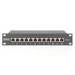 DN91612S CAT.6 Patchpanel, 12xRJ45 STP 10Zoll 1HE RAL 9005 schwarz Produktbild Additional View 1 S