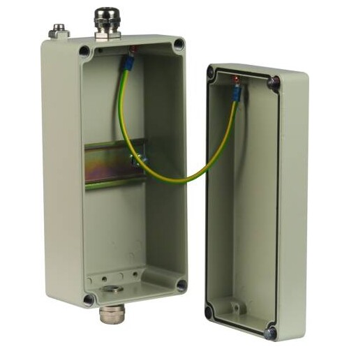 906055 DEHN Aluminiumgehäuse Aufputz IP65 mit Hutschiene B 100 H200 T 81mm Produktbild Additional View 1 L