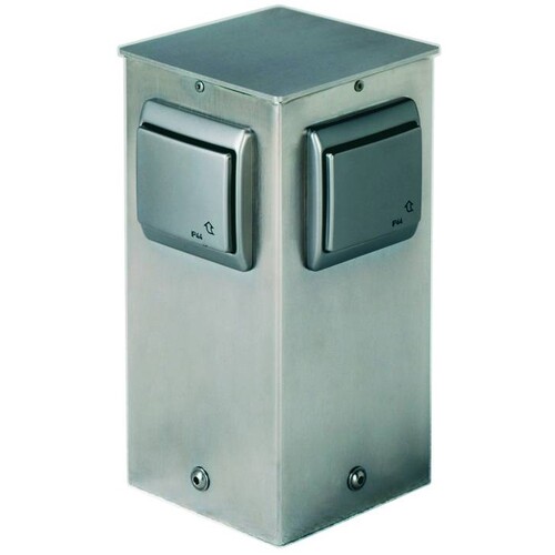 692119 ALBERT Steckdosensäule, 4-fach Edelstahl IP44 Produktbild Additional View 1 L